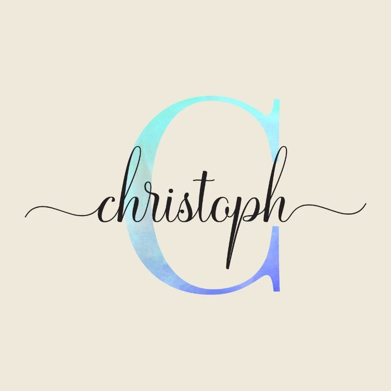 C| Monogram | Name | Christoph | Watercolor