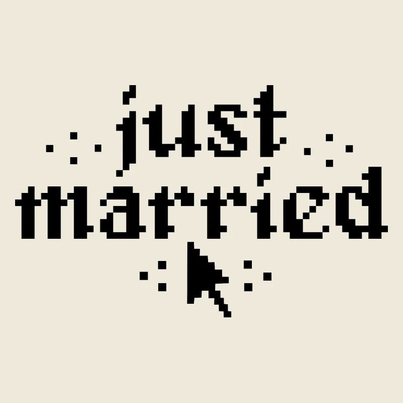 Just Married Pixel Hochzeitsgeschenk