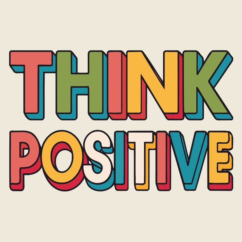 Denken Sie an Positive Retro Rainbow