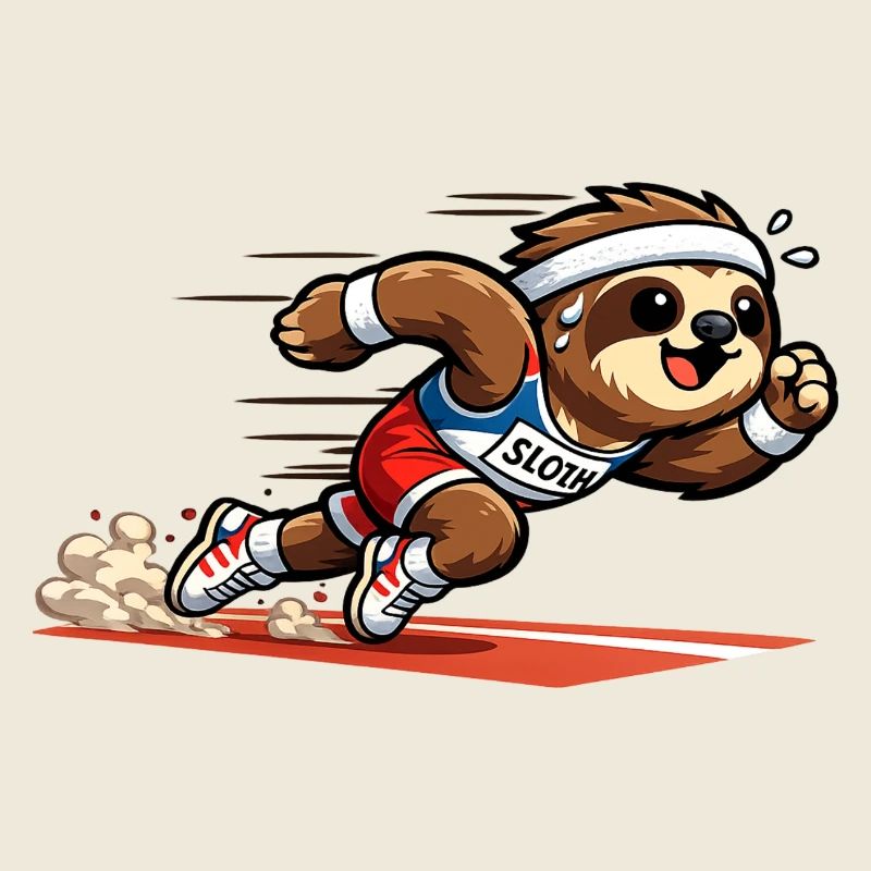 Sprinting sloth in running style