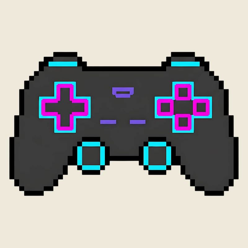 Pixel Game Controller Retro 8 Bit Shirt Sticker
