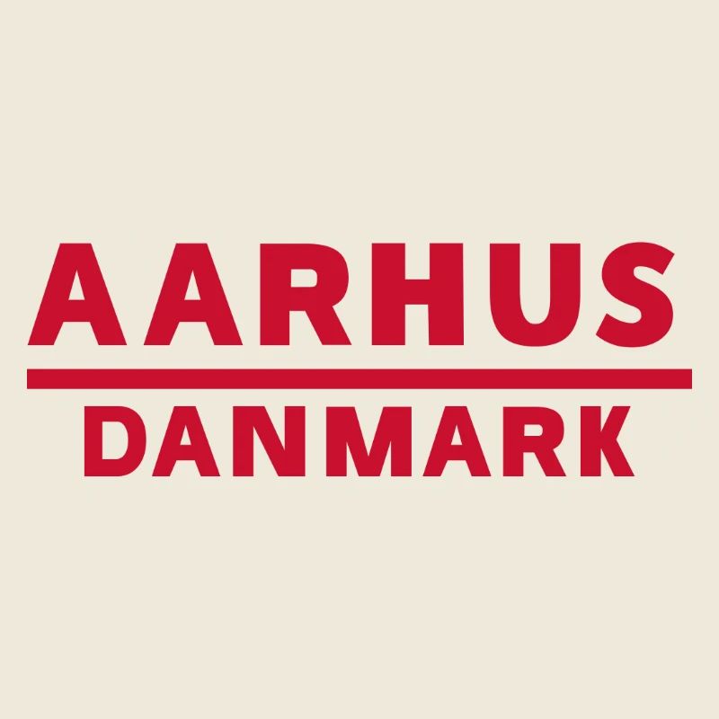 Aarhus Denmark Text logo in red