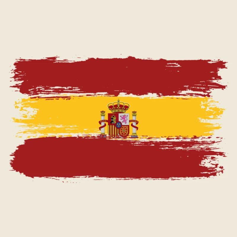 Spain Flag Brushstroke Banner