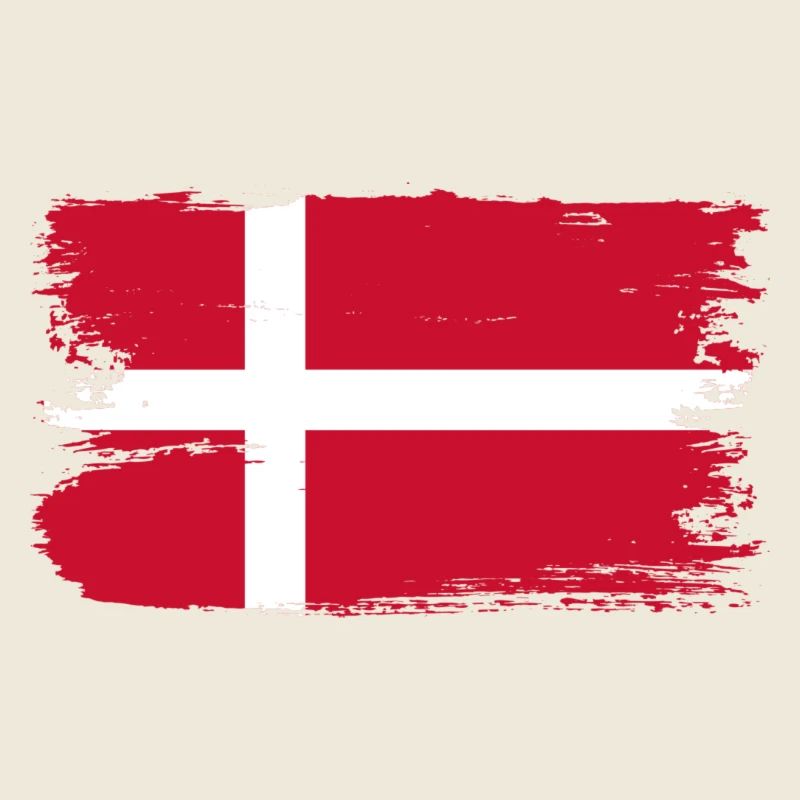 Pinceau du drapeau du Danemark Grunge Cross