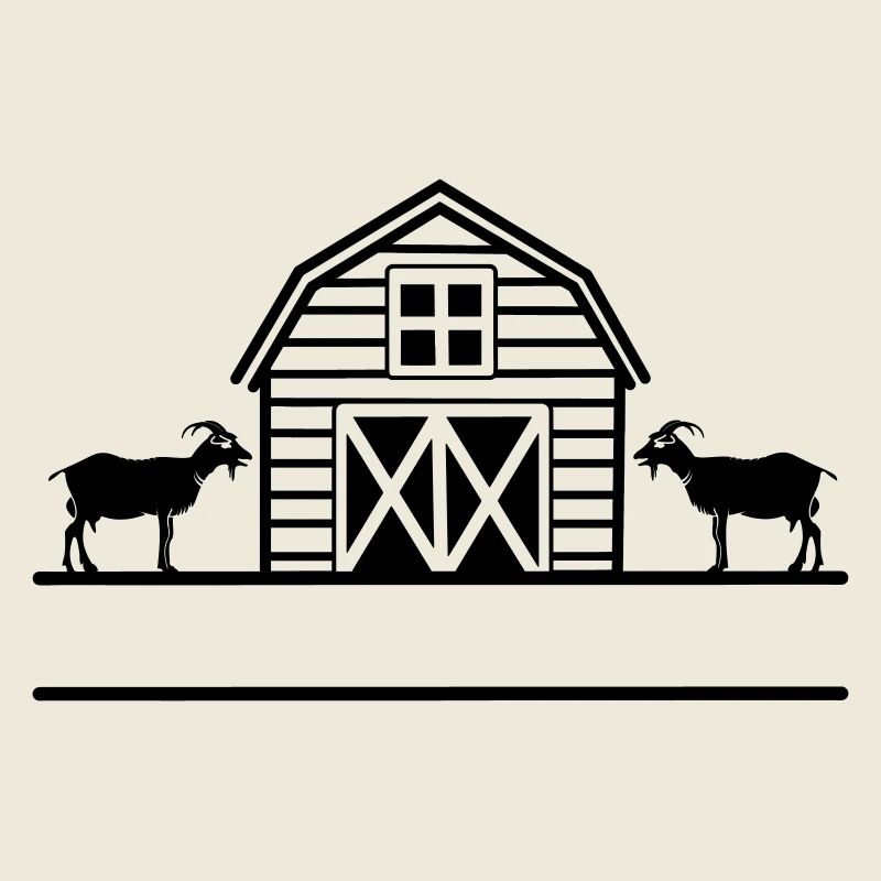 Goat farm with black goats