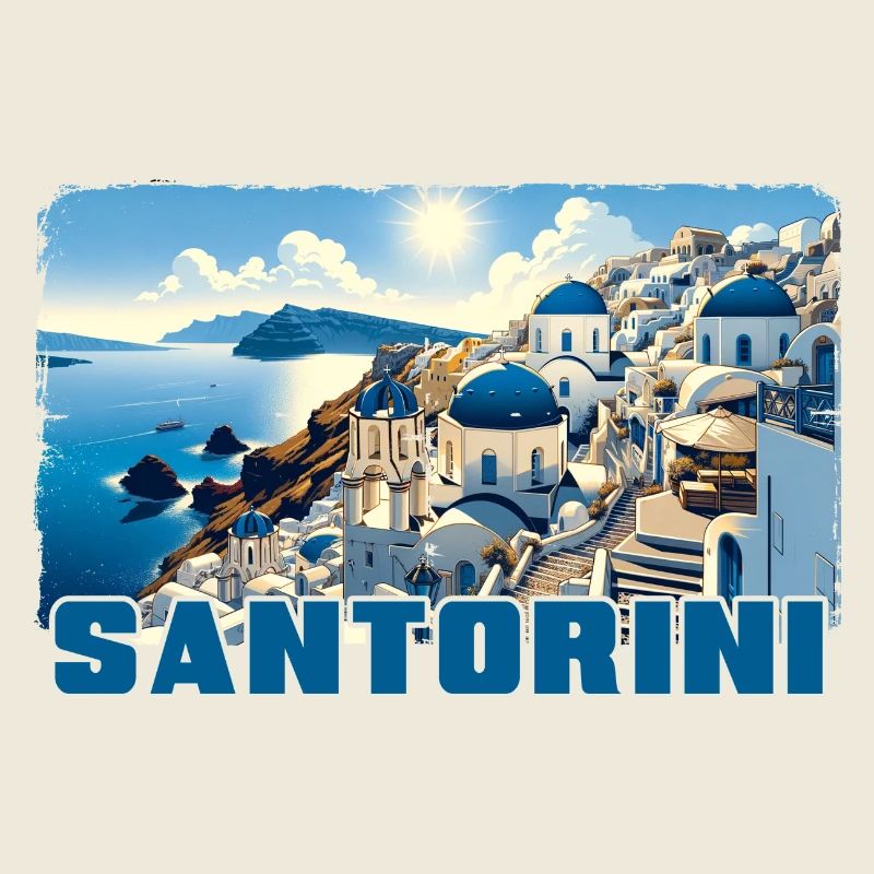 Santorin, Grèce, océan, volcan Akrotiri