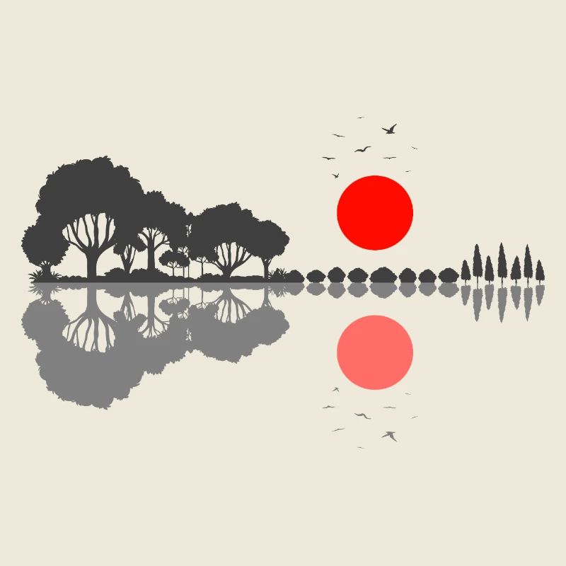 Guitariste guitariste : Don musical de la nature miroir