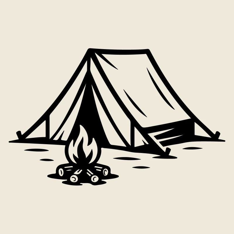 Feu de camp sous tente