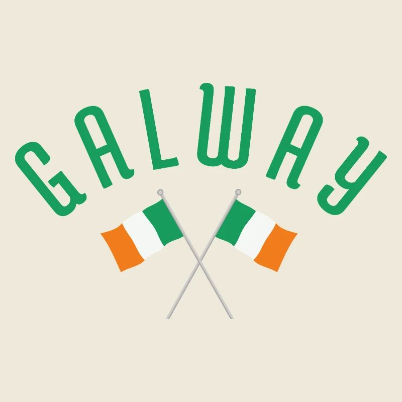 Drapeaux irlandais de Galway Crossed