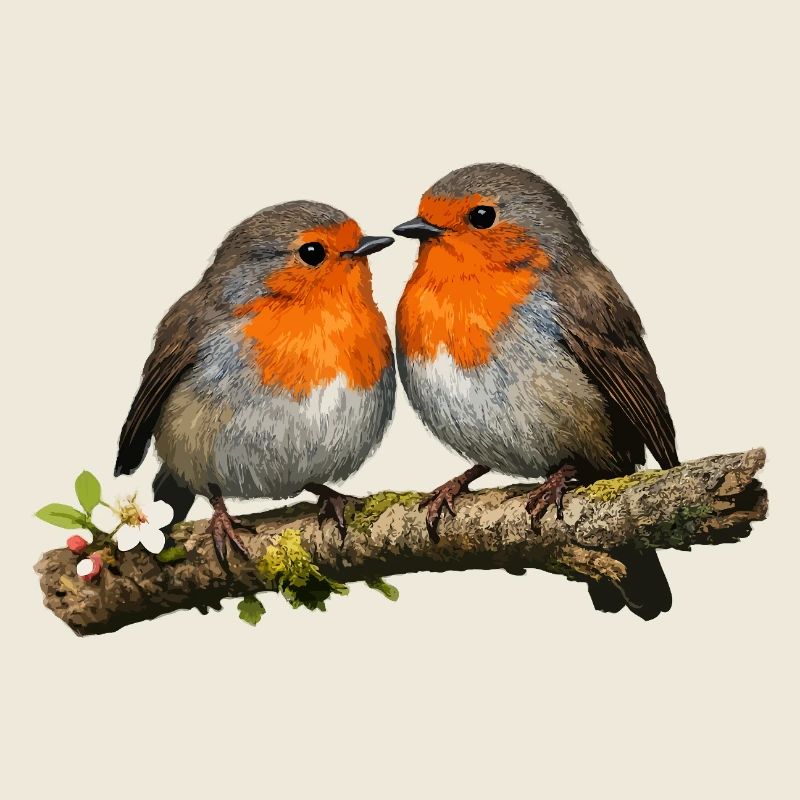 Duo Red Robin sur la branche