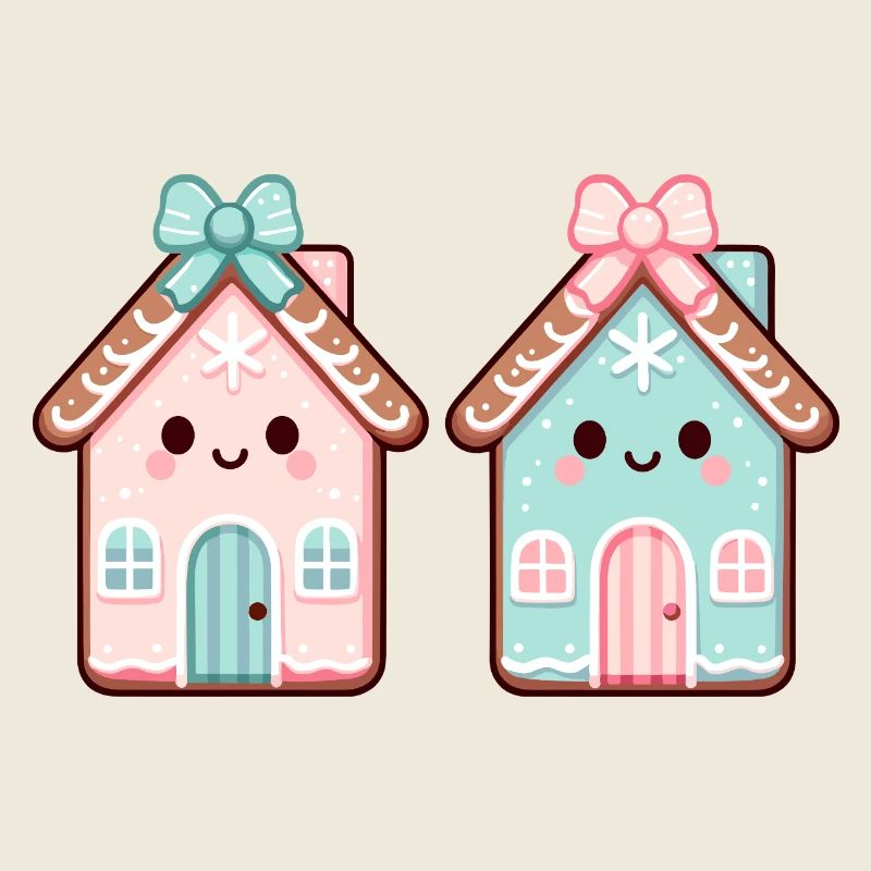 Süßes Lebkuchenhaus-Duo