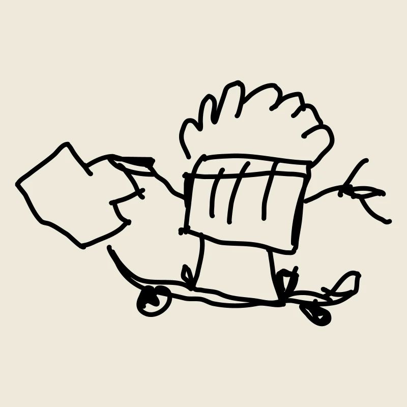 Skating Muffin with Suitcase