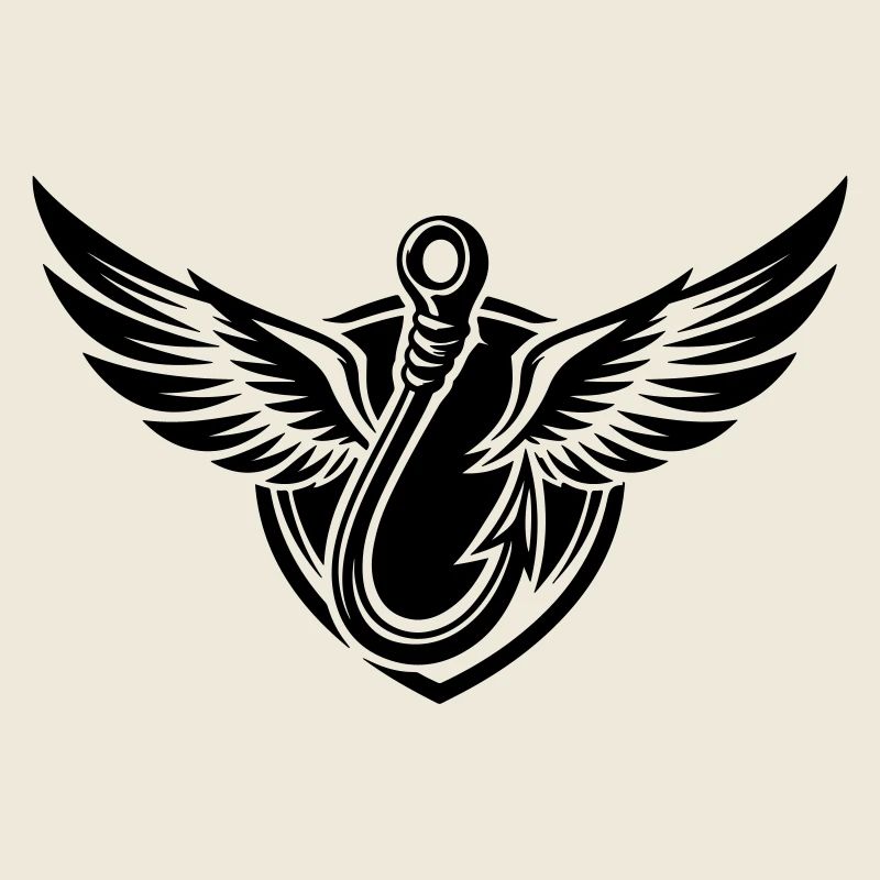 Icône d’hameçon à pêche Logo de pêche