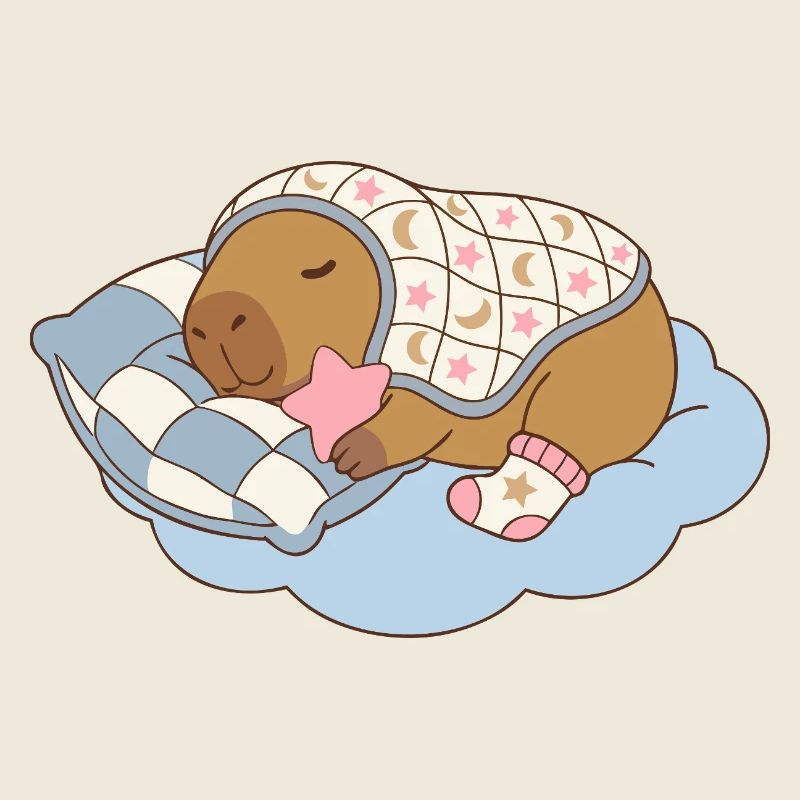 Verträumtes Capybara auf einer Wolke – Babygeschenk
