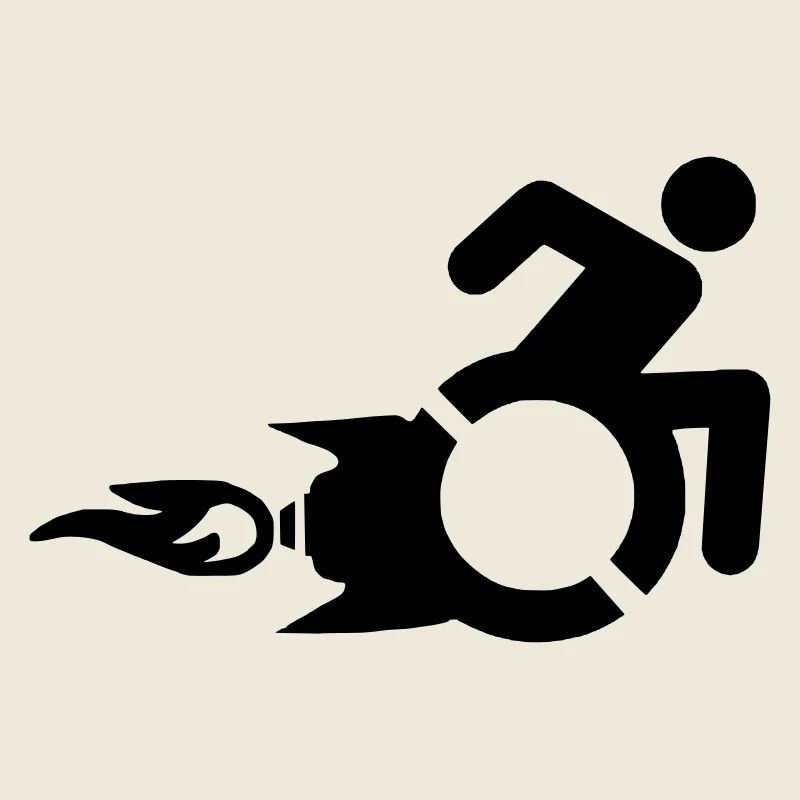 Utilisateur de fauteuil roulant avec propulsion par fusée #