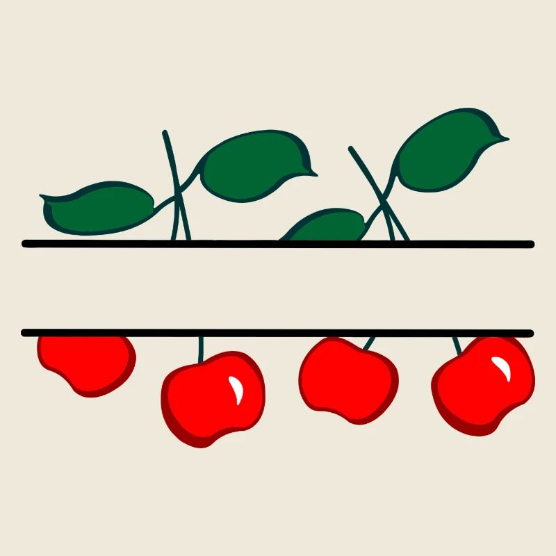Cherry banner with red cherries