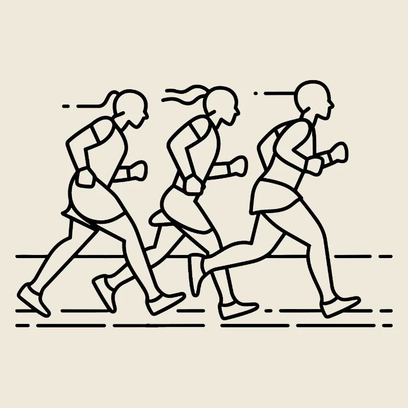 Läuferinnen Line Art