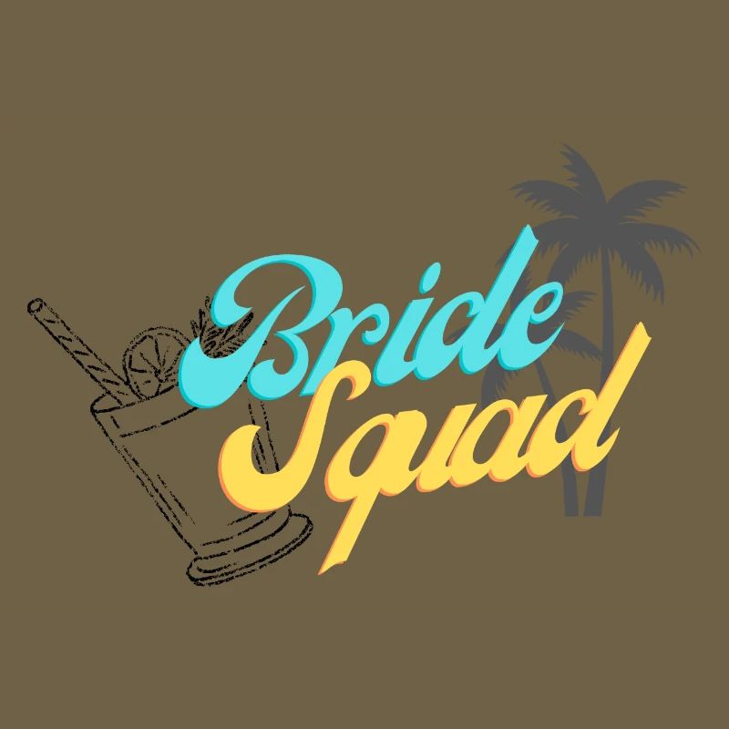 Bride Squad Tropical Sunset Design