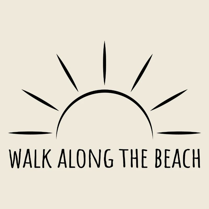Walk along the beach black - Minimal Design