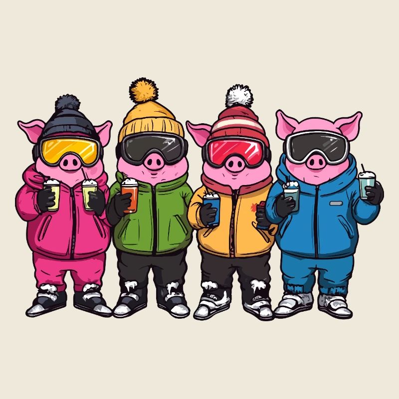 L’équipe de ski de Schweine Pistensau