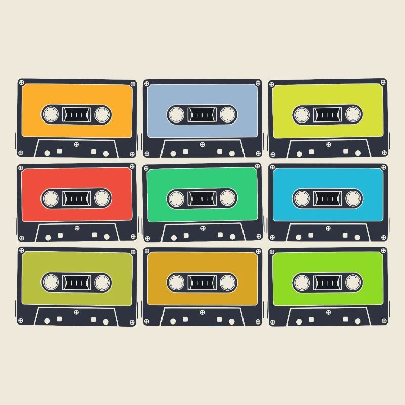 Retro Kassetten in Farbe