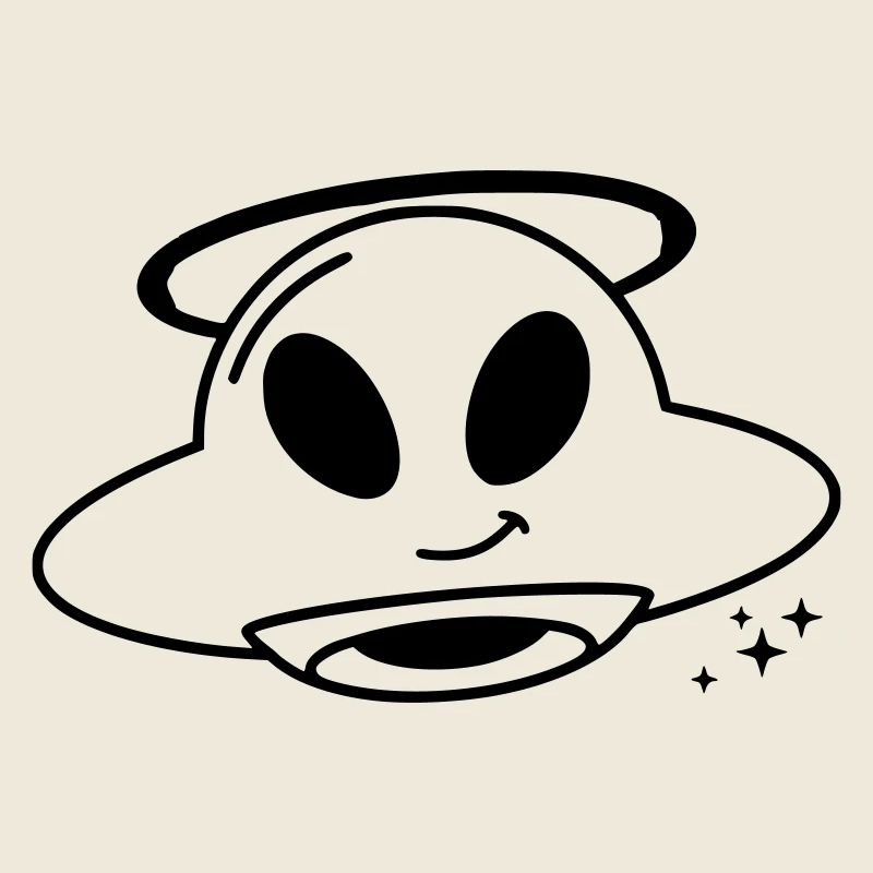 Mignonne Alien Head Kawaii Vector
