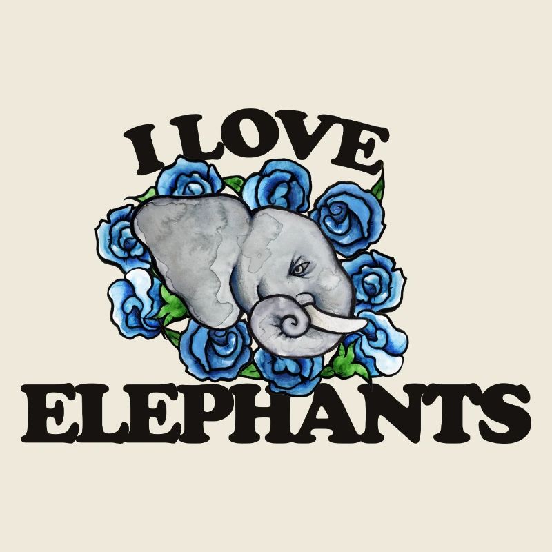 J’adore les éléphants et les roses bleues