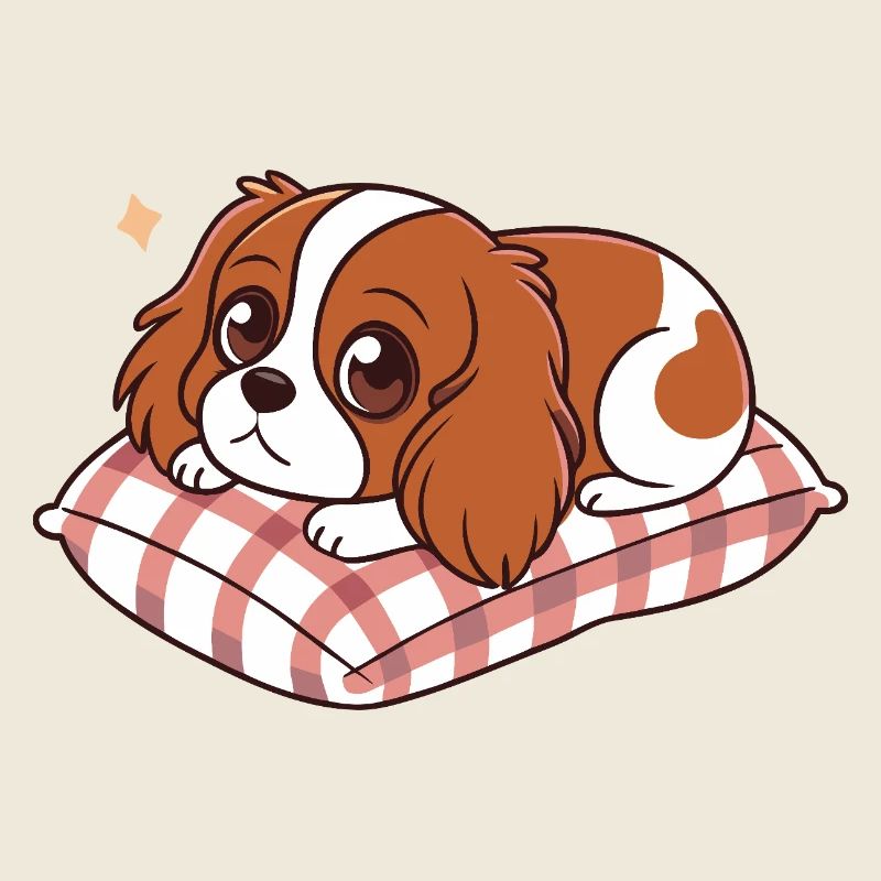 Sleeper Dog on Plaid Cushion