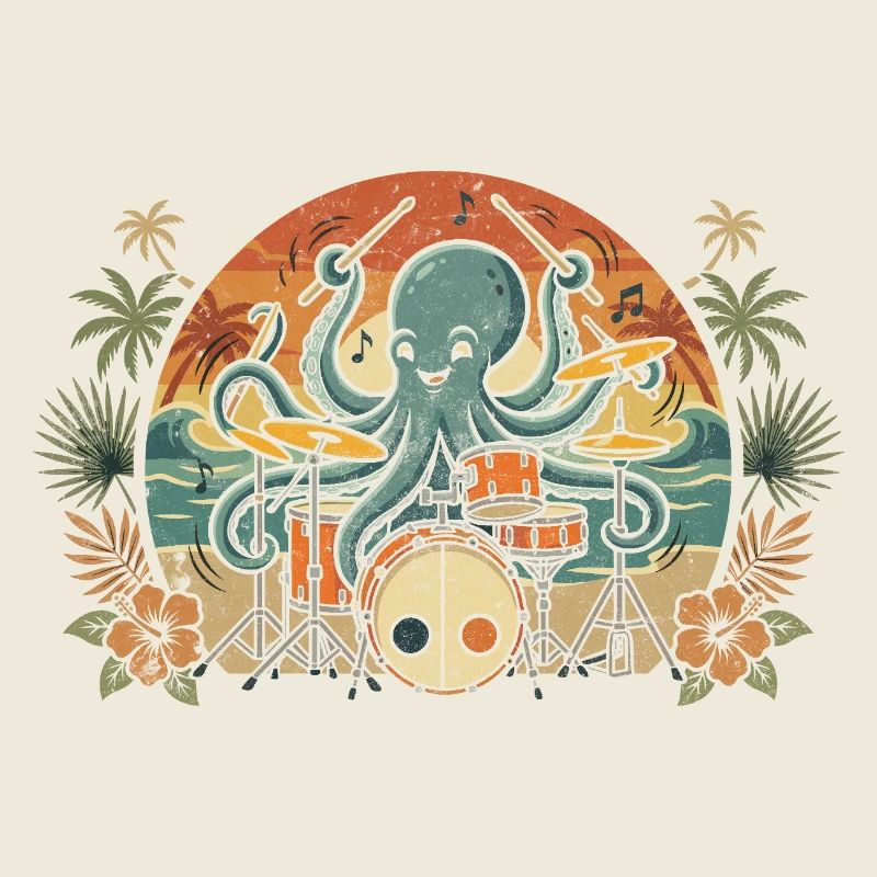 Tropischer Octopus-Drummer