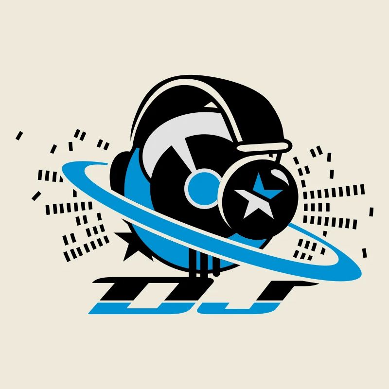 DJ-plaque de panneau avec un casque et