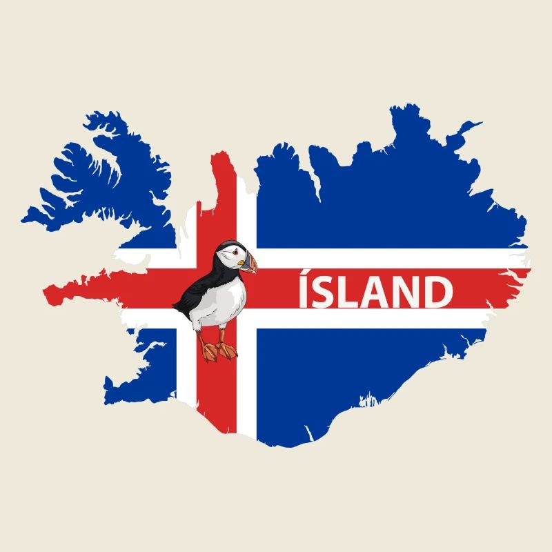 Drapeau de l’Islande Puffin Iceland Design