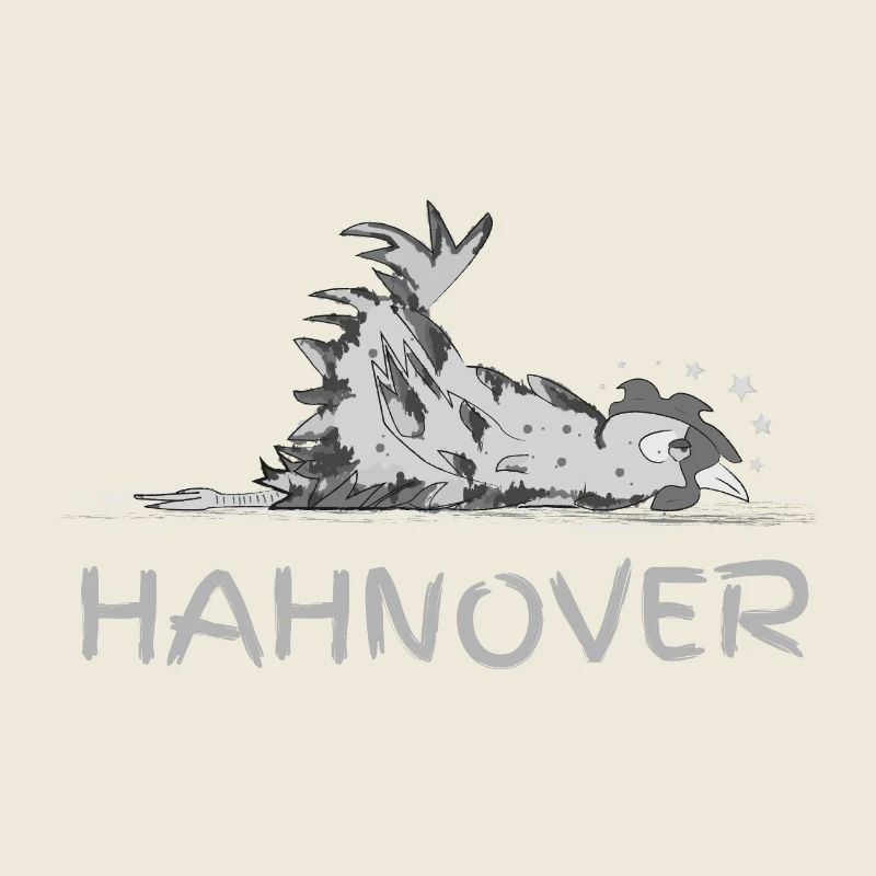 Hahnover - zerrupfter Hahn, grau