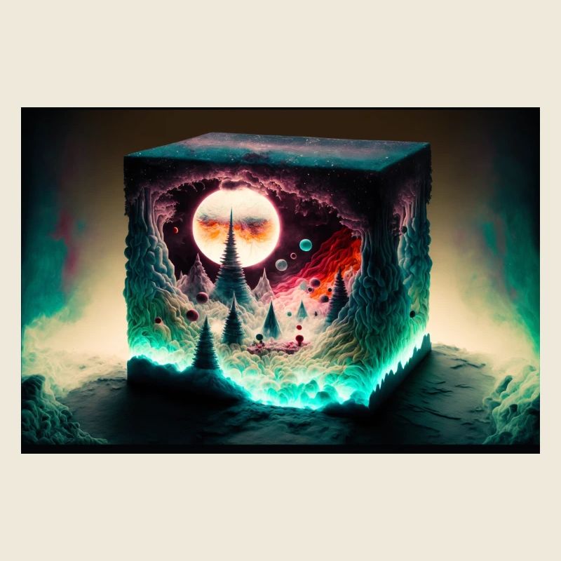 Paysage du Cube de Néon de la Lune