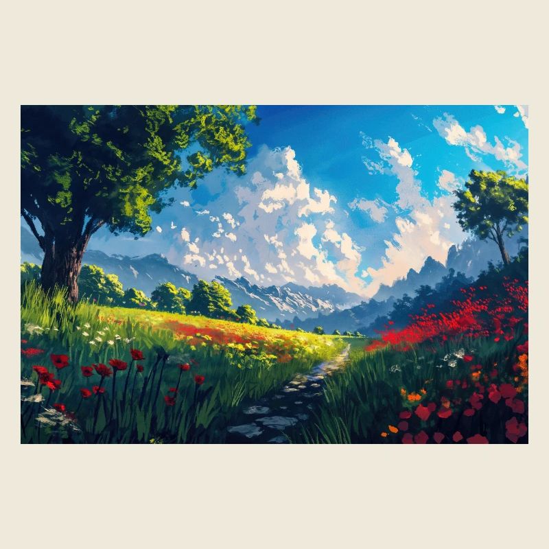 Poster Illustration Paysage de Nature