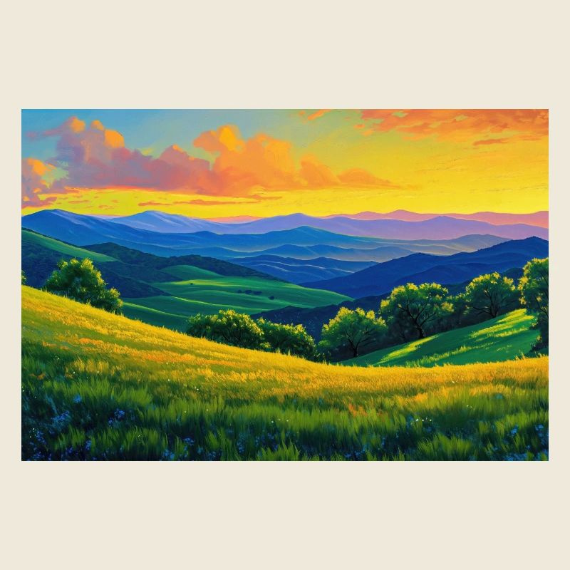 Poster Illustration Paysage de Nature