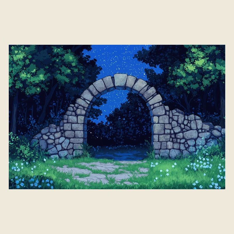 Poster Illustration Paysage de Nature