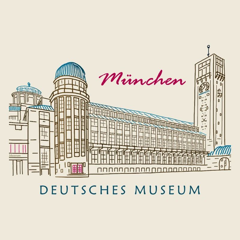 Munich Deutsches Museum Hand Drawing