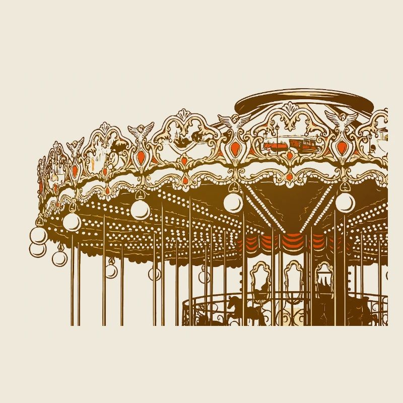 Goldenes Vintage-Karussell-Design