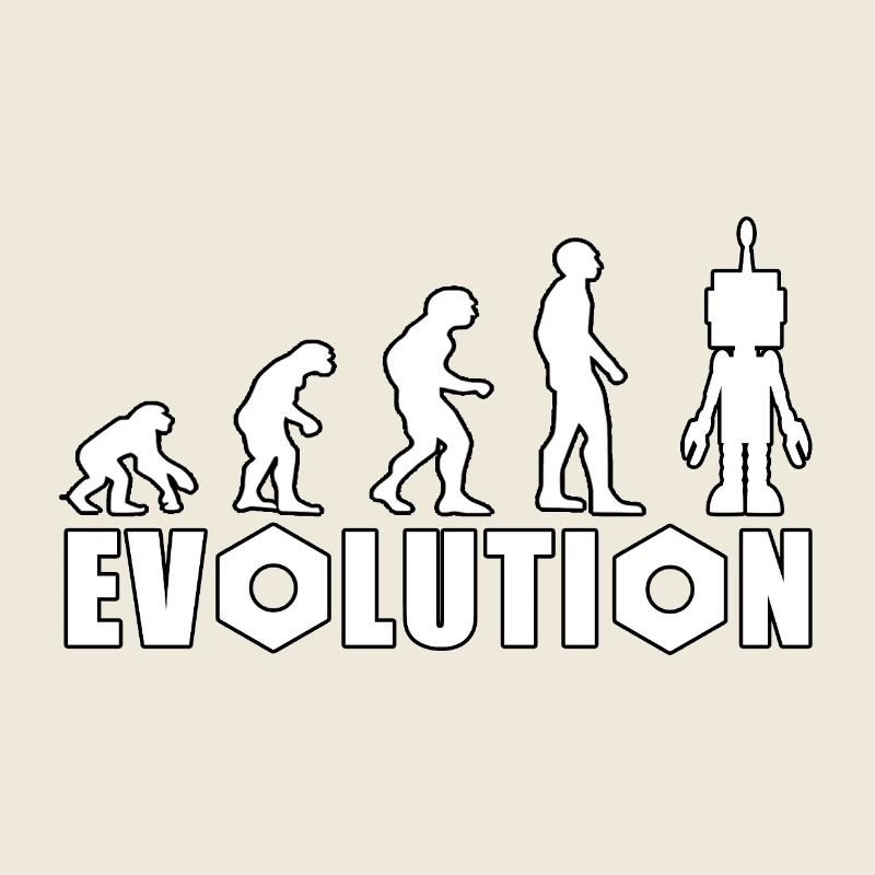 Evolution mit Roboterfigur Design