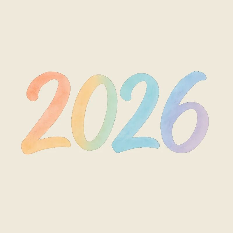 Conception des chiffres à l’aquarelle 2026