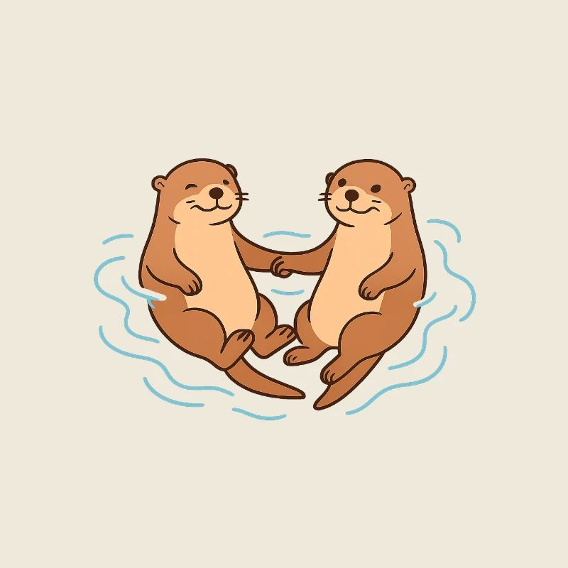 Verspielte Otter Freundschaft Illustration