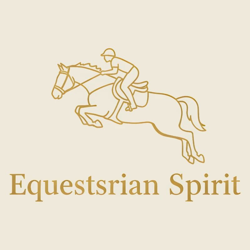 Eleganter Springreiter in Goldlinie