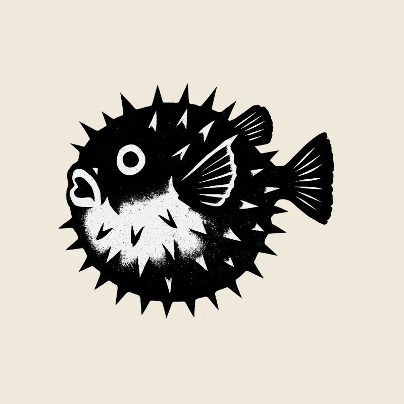 Poisson-globe contrasté avec des épines