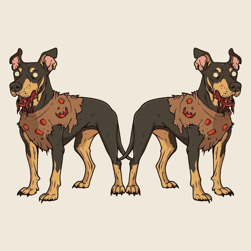 Dobermann Hund Halloween Team Lustig