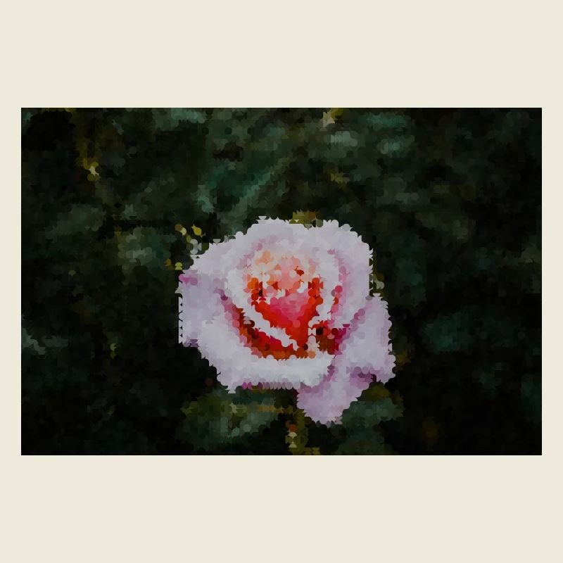 Rose watercolor in pixel style