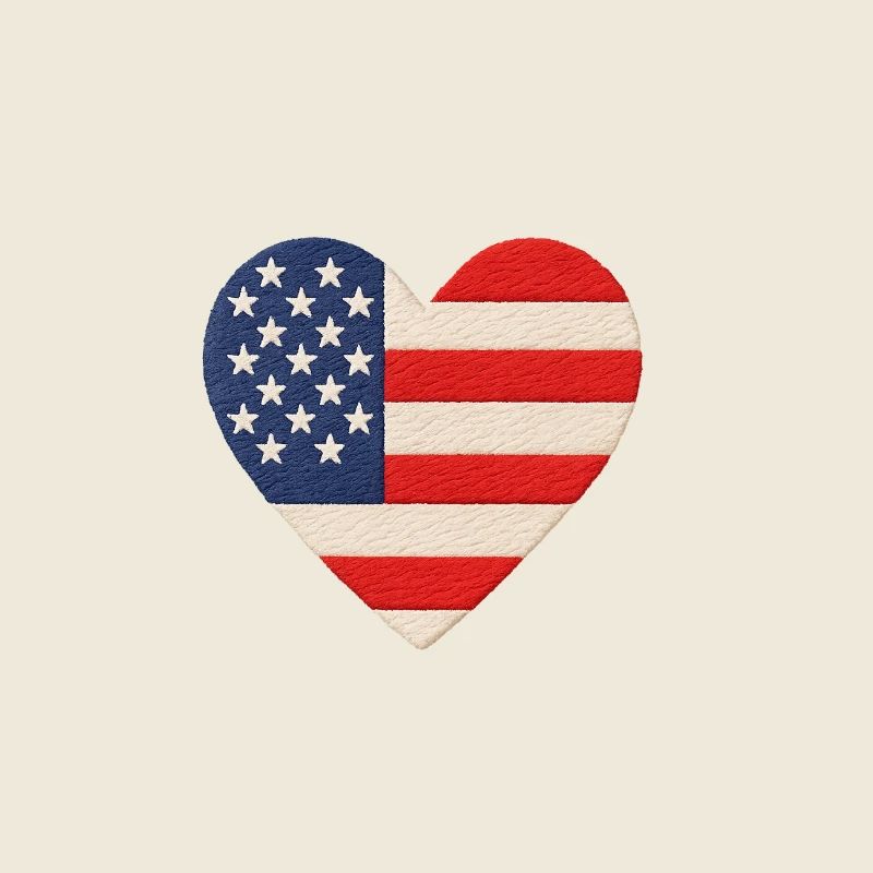 Cœur Drapeau Américain Imprimé