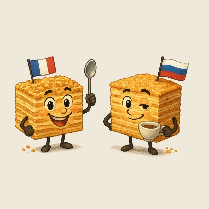 Drapeaux Mille-Feuille contre Napoléon russe