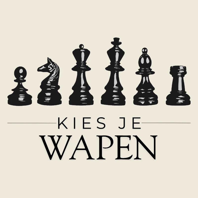 Chess pieces with text Choose your Weapon