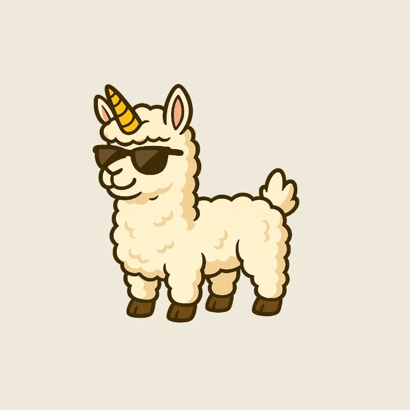 Coole Alpaka mit Einhornhorn