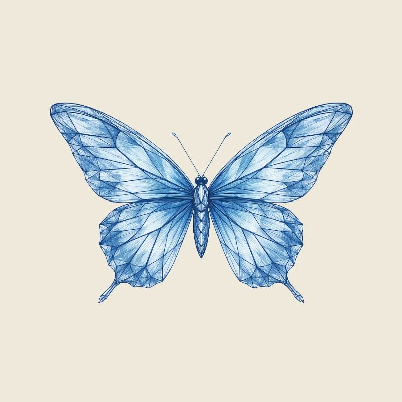Blauer Geometrischer Schmetterling